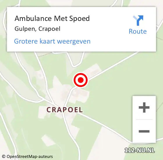 Locatie op kaart van de 112 melding: Ambulance Met Spoed Naar Gulpen, Crapoel op 2 oktober 2021 12:41