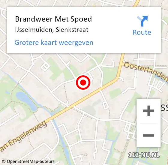 Locatie op kaart van de 112 melding: Brandweer Met Spoed Naar IJsselmuiden, Slenkstraat op 3 oktober 2021 09:27