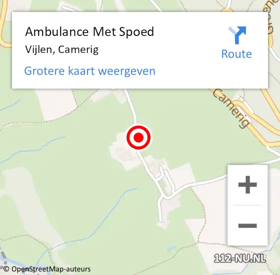 Locatie op kaart van de 112 melding: Ambulance Met Spoed Naar Vijlen, Camerig op 3 oktober 2021 12:39