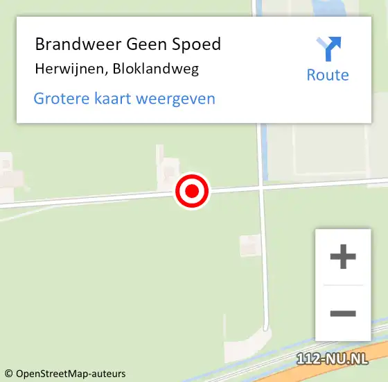 Locatie op kaart van de 112 melding: Brandweer Geen Spoed Naar Herwijnen, Bloklandweg op 3 oktober 2021 14:11