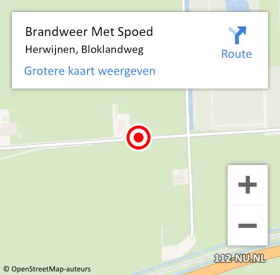 Locatie op kaart van de 112 melding: Brandweer Met Spoed Naar Herwijnen, Bloklandweg op 3 oktober 2021 14:29