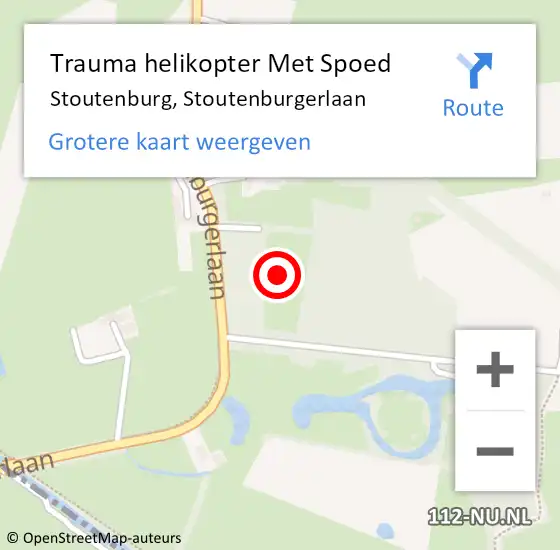 Locatie op kaart van de 112 melding: Trauma helikopter Met Spoed Naar Stoutenburg, Stoutenburgerlaan op 3 oktober 2021 14:39