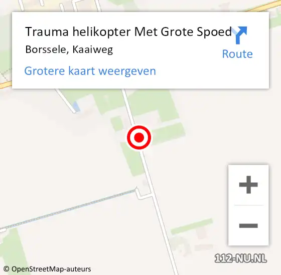 Locatie op kaart van de 112 melding: Trauma helikopter Met Grote Spoed Naar Borssele, Kaaiweg op 3 oktober 2021 14:47