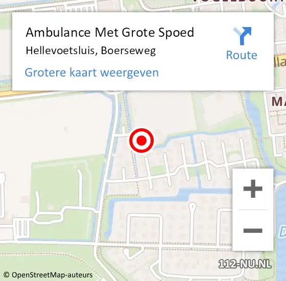 Locatie op kaart van de 112 melding: Ambulance Met Grote Spoed Naar Hellevoetsluis, Boerseweg op 3 oktober 2021 16:28