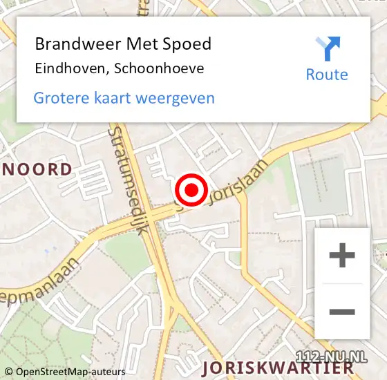Locatie op kaart van de 112 melding: Brandweer Met Spoed Naar Eindhoven, Schoonhoeve op 3 oktober 2021 16:59
