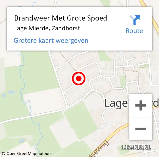 Locatie op kaart van de 112 melding: Brandweer Met Grote Spoed Naar Lage Mierde, Zandhorst op 3 oktober 2021 21:28