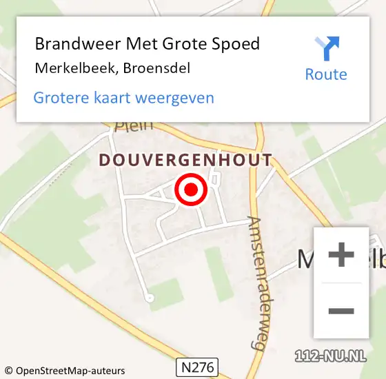 Locatie op kaart van de 112 melding: Brandweer Met Grote Spoed Naar Merkelbeek, Broensdel op 3 oktober 2021 21:42