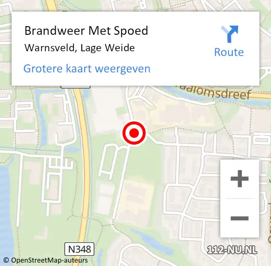 Locatie op kaart van de 112 melding: Brandweer Met Spoed Naar Warnsveld, Lage Weide op 4 oktober 2021 16:35