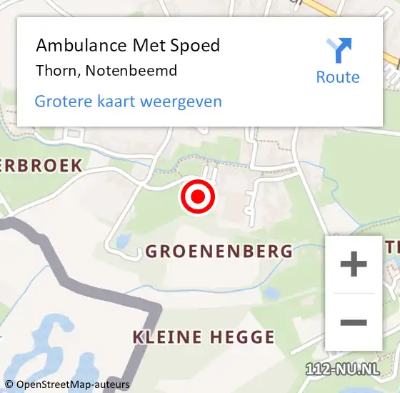 Locatie op kaart van de 112 melding: Ambulance Met Spoed Naar Thorn, Notenbeemd op 4 oktober 2021 17:42