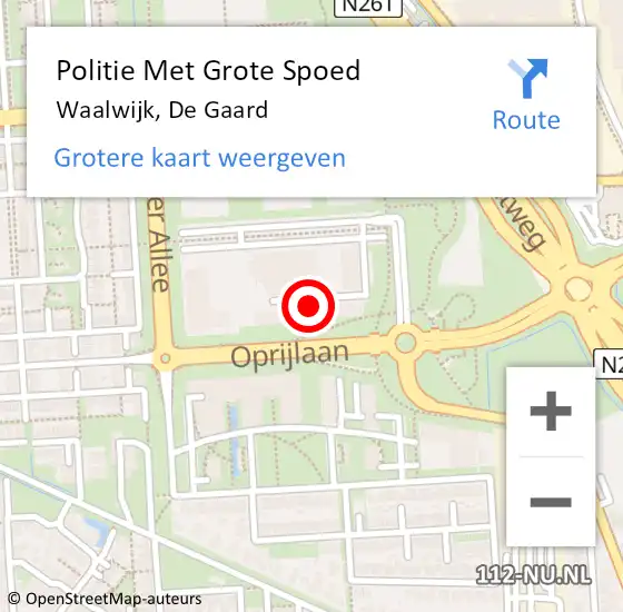 Locatie op kaart van de 112 melding: Politie Met Grote Spoed Naar Waalwijk, De Gaard op 4 oktober 2021 18:58