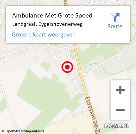 Locatie op kaart van de 112 melding: Ambulance Met Grote Spoed Naar Landgraaf, Eygelshovenerweg op 5 oktober 2021 18:47