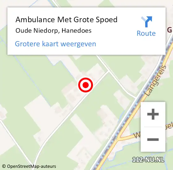 Locatie op kaart van de 112 melding: Ambulance Met Grote Spoed Naar Oude Niedorp, Hanedoes op 25 juni 2014 09:31