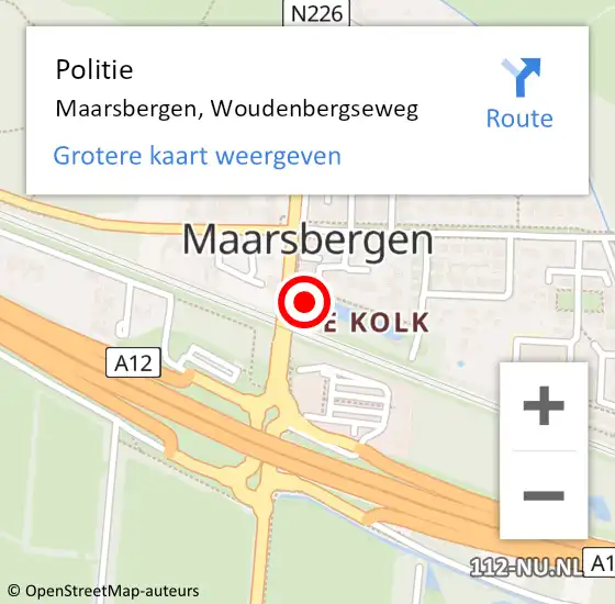 Locatie op kaart van de 112 melding: Politie Maarsbergen, Woudenbergseweg op 6 oktober 2021 16:42