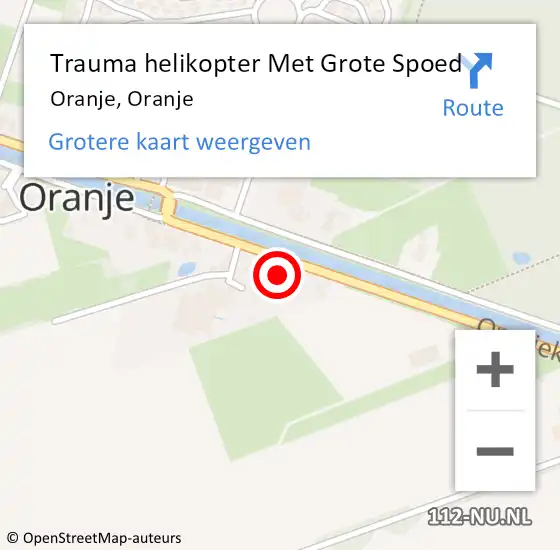 Locatie op kaart van de 112 melding: Trauma helikopter Met Grote Spoed Naar Oranje, Oranje op 6 oktober 2021 17:50
