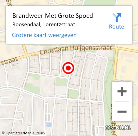 Locatie op kaart van de 112 melding: Brandweer Met Grote Spoed Naar Roosendaal, Lorentzstraat op 6 oktober 2021 19:02