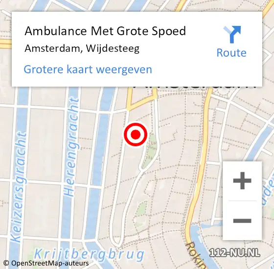 Locatie op kaart van de 112 melding: Ambulance Met Grote Spoed Naar Amsterdam, Wijdesteeg op 7 oktober 2021 00:27