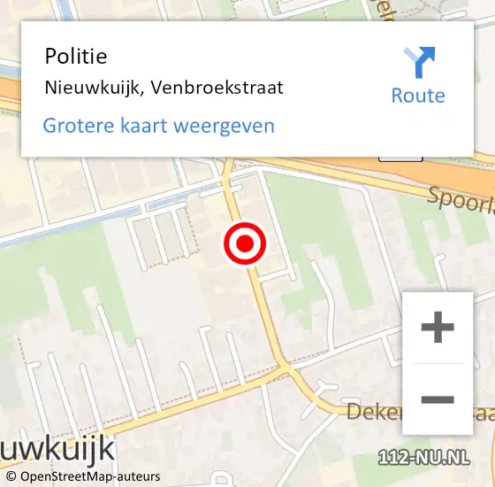 Locatie op kaart van de 112 melding: Politie Nieuwkuijk, Venbroekstraat op 7 oktober 2021 08:16