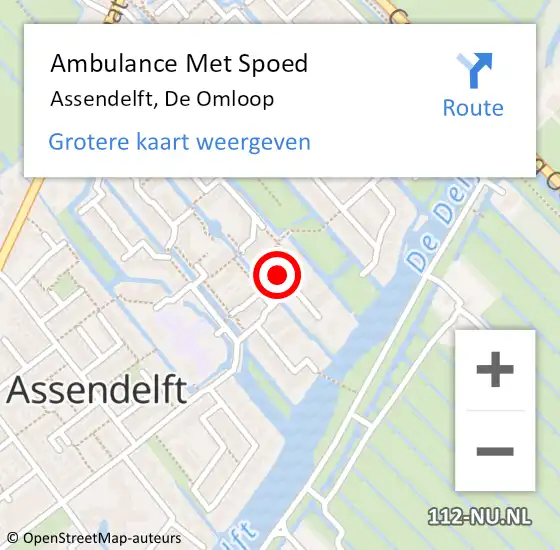 Locatie op kaart van de 112 melding: Ambulance Met Spoed Naar Assendelft, De Omloop op 7 oktober 2021 10:41