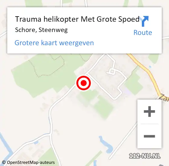 Locatie op kaart van de 112 melding: Trauma helikopter Met Grote Spoed Naar Schore, Steenweg op 7 oktober 2021 12:53