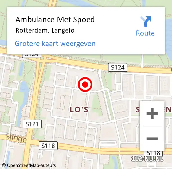 Locatie op kaart van de 112 melding: Ambulance Met Spoed Naar Rotterdam, Langelo op 7 oktober 2021 17:43