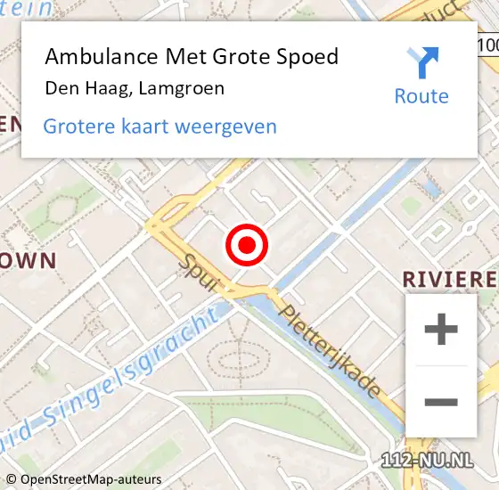 Locatie op kaart van de 112 melding: Ambulance Met Grote Spoed Naar Den Haag, Lamgroen op 7 oktober 2021 18:04