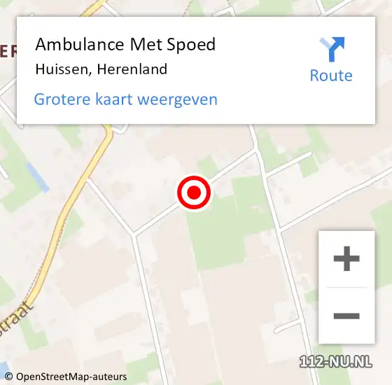 Locatie op kaart van de 112 melding: Ambulance Met Spoed Naar Huissen, Herenland op 7 oktober 2021 19:48