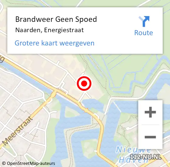 Locatie op kaart van de 112 melding: Brandweer Geen Spoed Naar Naarden, Energiestraat op 7 oktober 2021 22:23