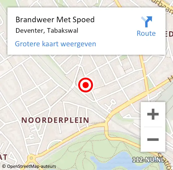 Locatie op kaart van de 112 melding: Brandweer Met Spoed Naar Deventer, Tabakswal op 7 oktober 2021 23:42