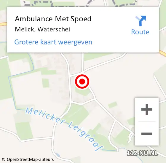 Locatie op kaart van de 112 melding: Ambulance Met Spoed Naar Melick, Waterschei op 8 oktober 2021 13:51