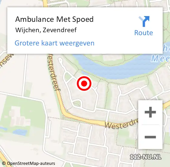 Locatie op kaart van de 112 melding: Ambulance Met Spoed Naar Wijchen, Zevendreef op 8 oktober 2021 21:12