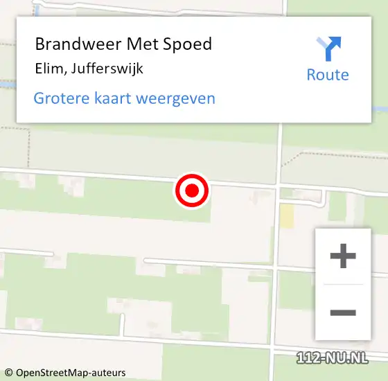 Locatie op kaart van de 112 melding: Brandweer Met Spoed Naar Elim, Jufferswijk op 9 oktober 2021 08:23