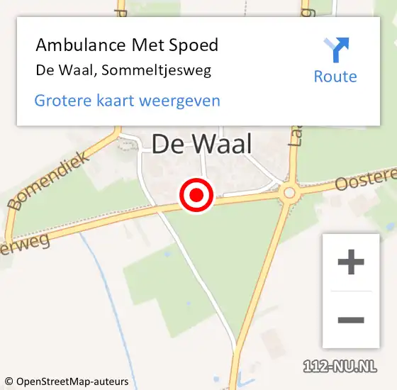 Locatie op kaart van de 112 melding: Ambulance Met Spoed Naar De Waal, Sommeltjesweg op 9 oktober 2021 22:22