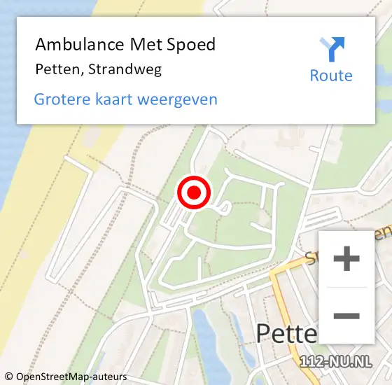 Locatie op kaart van de 112 melding: Ambulance Met Spoed Naar Petten, Strandweg op 10 oktober 2021 01:33