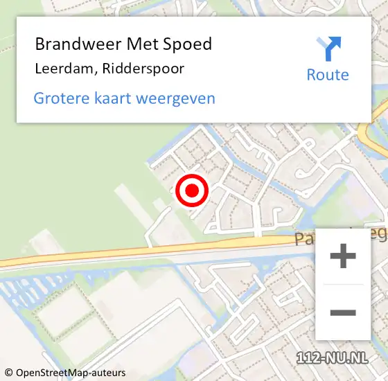Locatie op kaart van de 112 melding: Brandweer Met Spoed Naar Leerdam, Ridderspoor op 10 oktober 2021 03:01