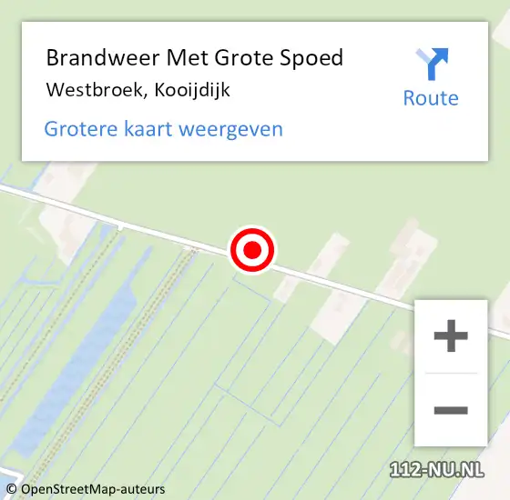 Locatie op kaart van de 112 melding: Brandweer Met Grote Spoed Naar Westbroek, Kooijdijk op 10 oktober 2021 05:46