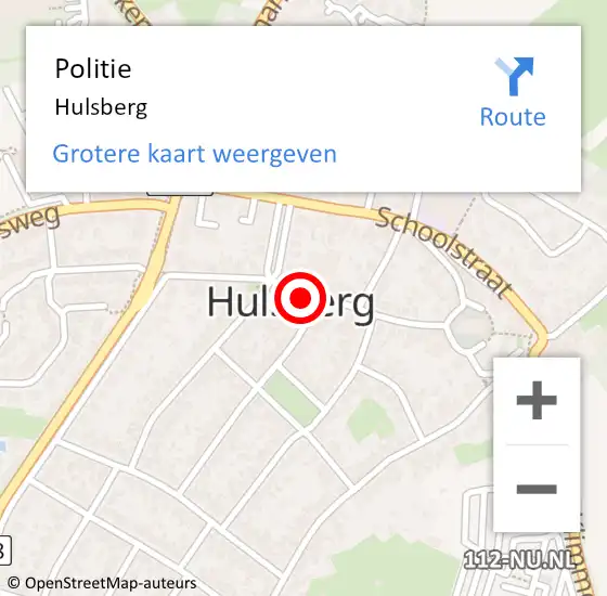 Locatie op kaart van de 112 melding: Politie Hulsberg op 10 oktober 2021 13:47