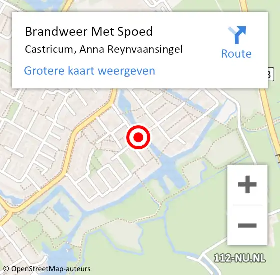 Locatie op kaart van de 112 melding: Brandweer Met Spoed Naar Castricum, Anna Reynvaansingel op 25 juni 2014 17:10