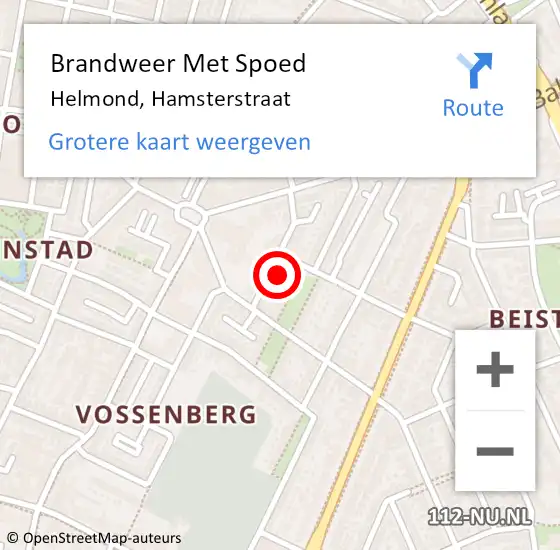Locatie op kaart van de 112 melding: Brandweer Met Spoed Naar Helmond, Hamsterstraat op 11 oktober 2021 01:38