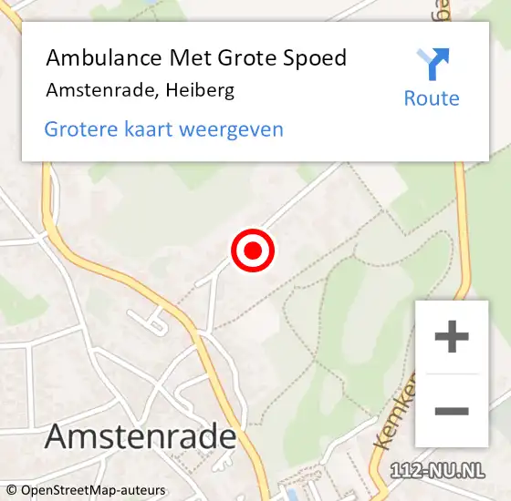 Locatie op kaart van de 112 melding: Ambulance Met Grote Spoed Naar Amstenrade, Heiberg op 11 oktober 2021 11:24