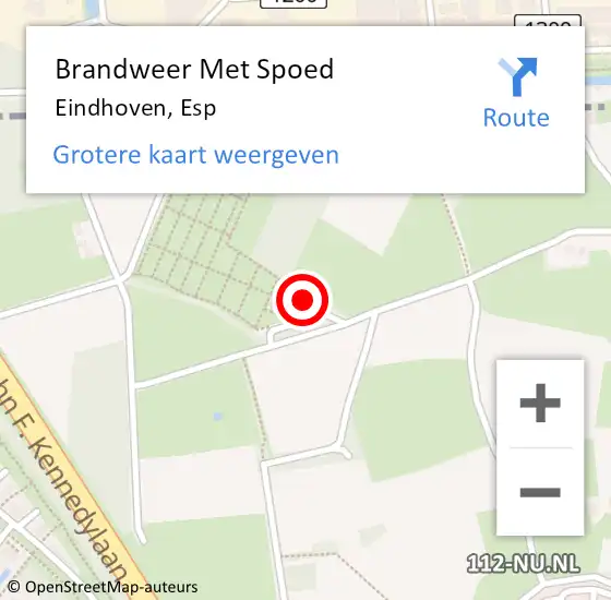 Locatie op kaart van de 112 melding: Brandweer Met Spoed Naar Eindhoven, Esp op 11 oktober 2021 13:20