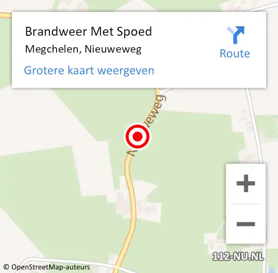 Locatie op kaart van de 112 melding: Brandweer Met Spoed Naar Megchelen, Nieuweweg op 25 juni 2014 19:10