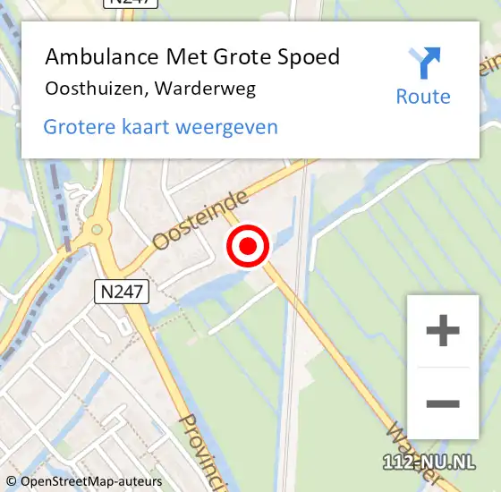 Locatie op kaart van de 112 melding: Ambulance Met Grote Spoed Naar Oosthuizen, Warderweg op 12 oktober 2021 10:36