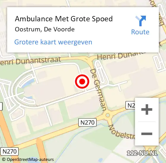 Locatie op kaart van de 112 melding: Ambulance Met Grote Spoed Naar Oostrum, De Voorde op 12 oktober 2021 10:37