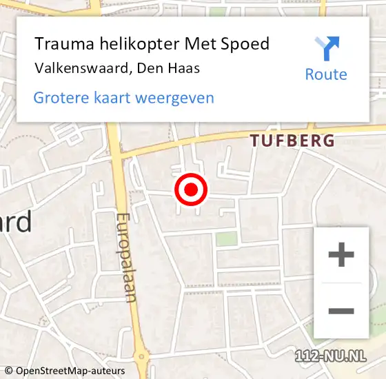 Locatie op kaart van de 112 melding: Trauma helikopter Met Spoed Naar Valkenswaard, Den Haas op 12 oktober 2021 15:47