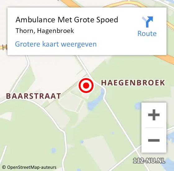 Locatie op kaart van de 112 melding: Ambulance Met Grote Spoed Naar Thorn, Hagenbroek op 12 oktober 2021 19:02
