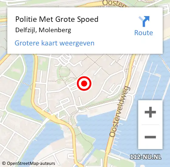 Locatie op kaart van de 112 melding: Politie Met Grote Spoed Naar Delfzijl, Molenberg op 13 oktober 2021 04:19