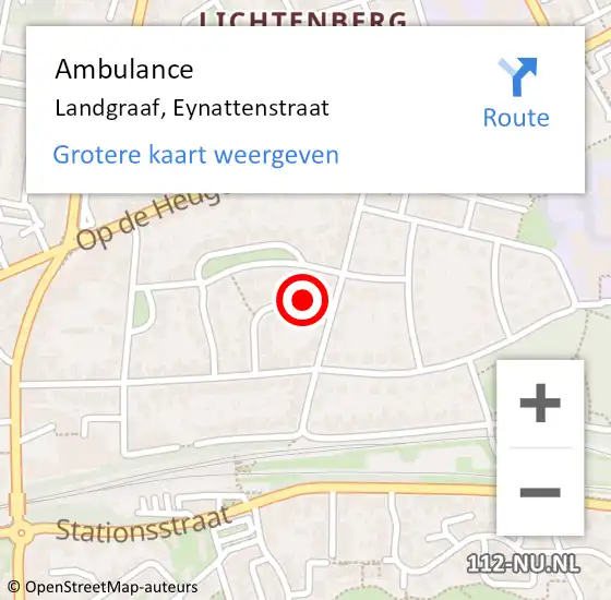Locatie op kaart van de 112 melding: Ambulance Landgraaf, Eynattenstraat op 25 juni 2014 21:51
