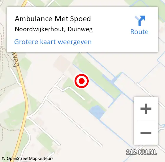 Locatie op kaart van de 112 melding: Ambulance Met Spoed Naar Noordwijkerhout, Duinweg op 13 oktober 2021 09:38