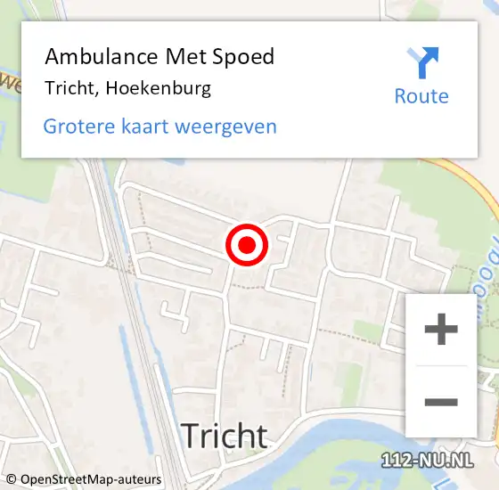 Locatie op kaart van de 112 melding: Ambulance Met Spoed Naar Tricht, Hoekenburg op 13 oktober 2021 11:08