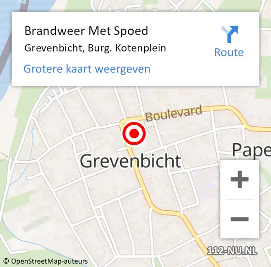 Locatie op kaart van de 112 melding: Brandweer Met Spoed Naar Grevenbicht, Burg. Kotenplein op 13 oktober 2021 13:32